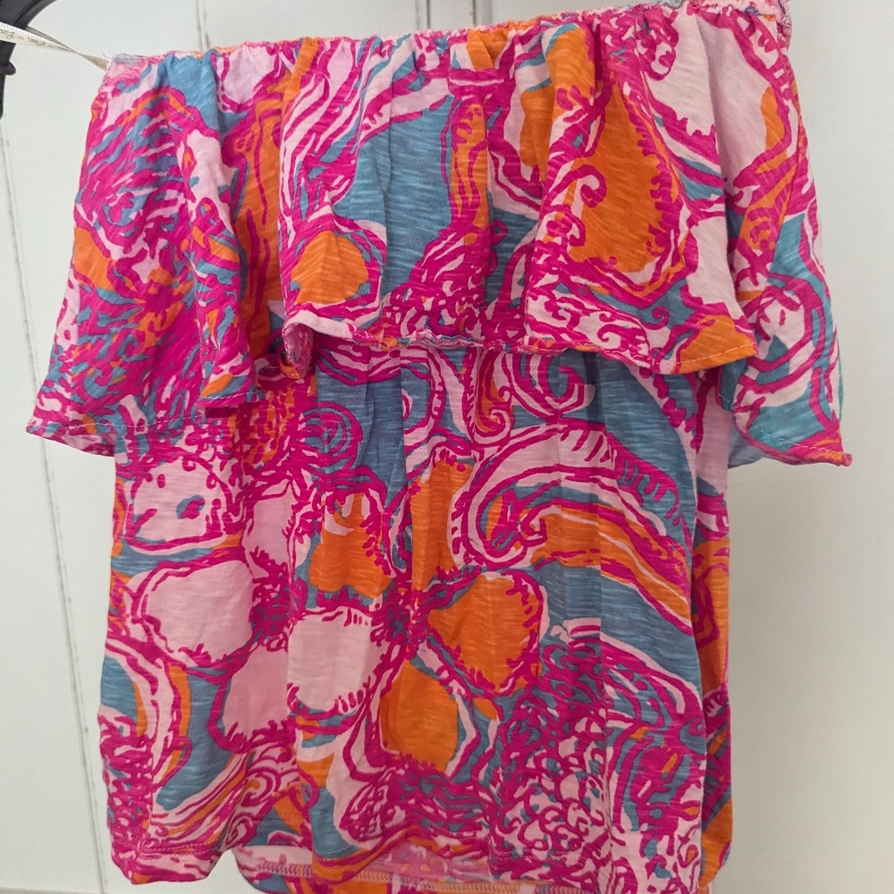 Lilly Pulitzer Ruffle Tube Top - Picture 2 of 4